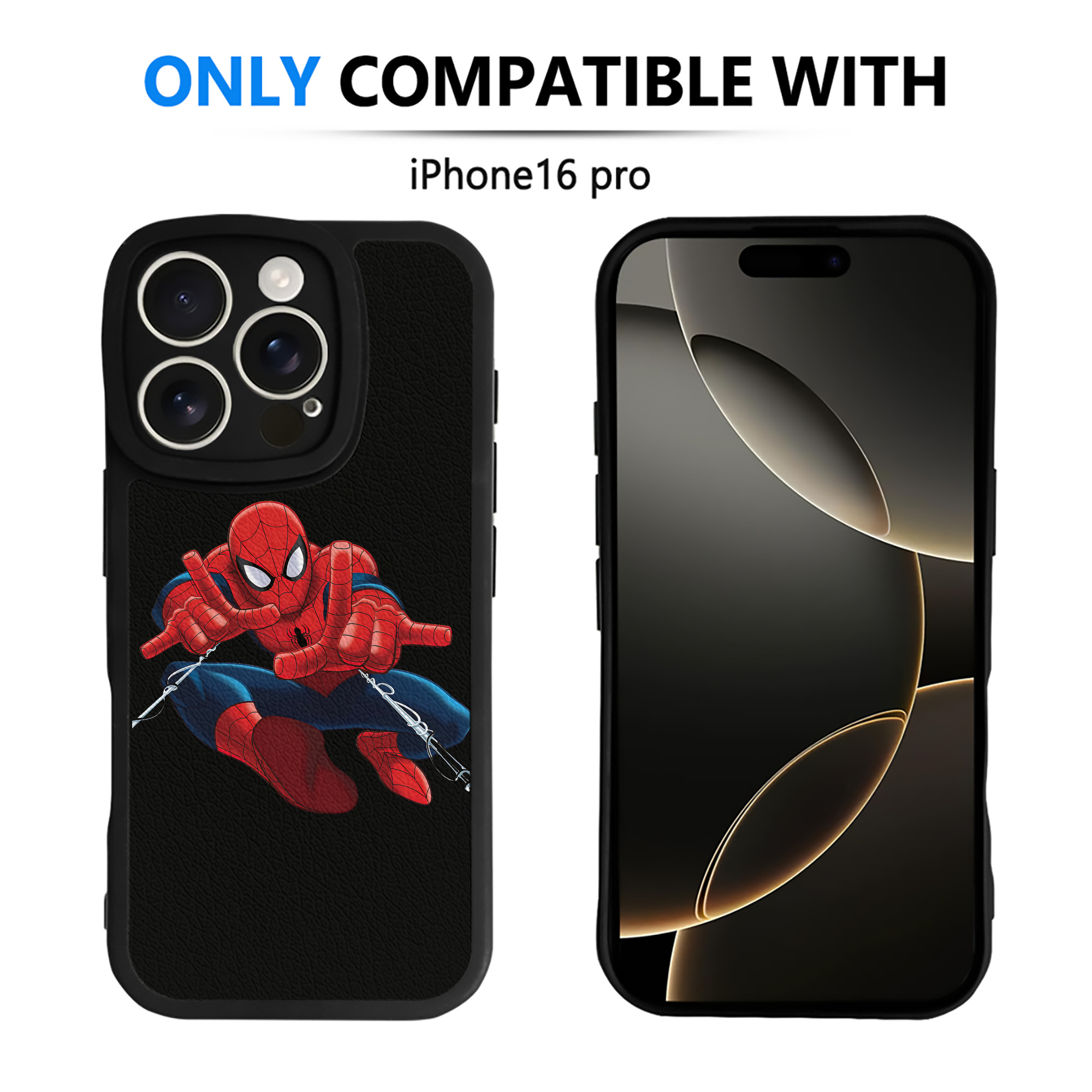 （画像用） Spider Man スパイダーマン 【iPhone 16シリーズ対応】シリコンスマホケース（レザー調） 材質：シリコン